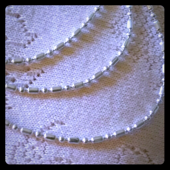 Vintage | Jewelry | Vintage Triplestrand Silver Chain Necklace | Poshmark